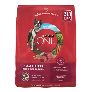 Small Bites Dry Dog Food for Adults, High Protein Beef & Rice, 31.1 Lb Bag - Picture 1 of 9