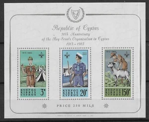 Chipre 1963 Scouts hoja miniatura MS231a (INV WMK) MNH Cat £110 - Imagen 1 de 2