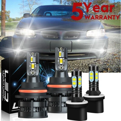 For Pontiac Grand Prix 1997-2003 6000K LED Headlight + Fog Light Bulbs Combo 4PC - Image 1 of 4