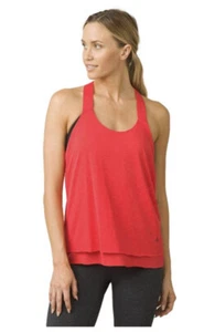 canotta donna prAna nuova con etichetta Activewear Tonga rosa carmine piccola - Foto 1 di 3