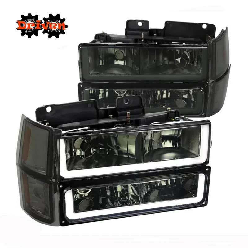 Faros para camioneta C10 Chevy Suburban Tahoe + señal de giro + esquinas LED ahumado DRL U Foto 1 de 3
