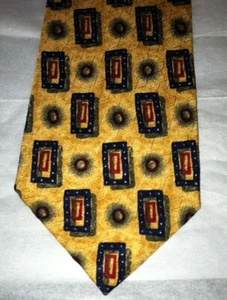 JZ RICHARDS MENS TIE GOLD WITH BLACK RED 3.75 x 59 - Picture 1 of 4