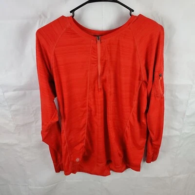 Athleta Shirt Women's 1X Red Pacifica UPF Long Sleeve 1/4 Zip Swim 439088 - Image 1 of 4