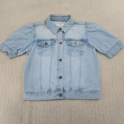 Chaqueta Twelve Jean Mujer Grande Azul Denim Manga Corta Camisa Camionero Foto 1 de 4
