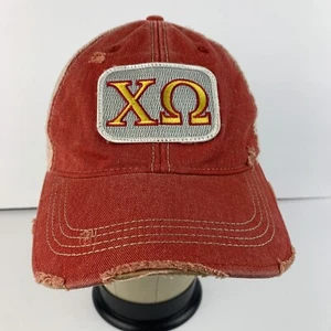 RARE Chi Omega Judith March Hat Cap Distressed Baseball Trucker Mesh Snapback - Picture 1 of 12