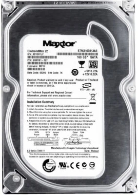 Hard Drive Maxtor Diamondmax 22 160GB 7200U/Min 8MB SATA II STM3160813AS 3.5'' - Image 1 of 3