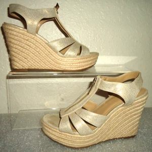 MICHAEL MICHAEL KORS Sandalen DAMITA KEILABSATZ Canvas Stoff Größe 6M/36 - Bild 1 von 12