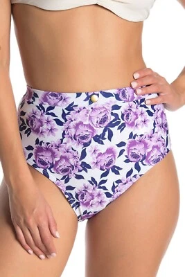 NWT - Nicole Miller High Waisted Floral Swim Bottom - Image 1 of 4
