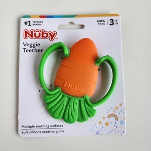New Veggie Teether for Teething - Soft Baby Teething Toy - 3+ Months - Carrot - Picture 1 of 8
