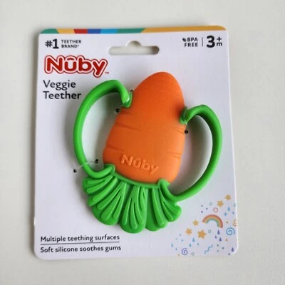 New Veggie Teether for Teething - Soft Baby Teething Toy - 3+ Months - Carrot - Image 1 of 4