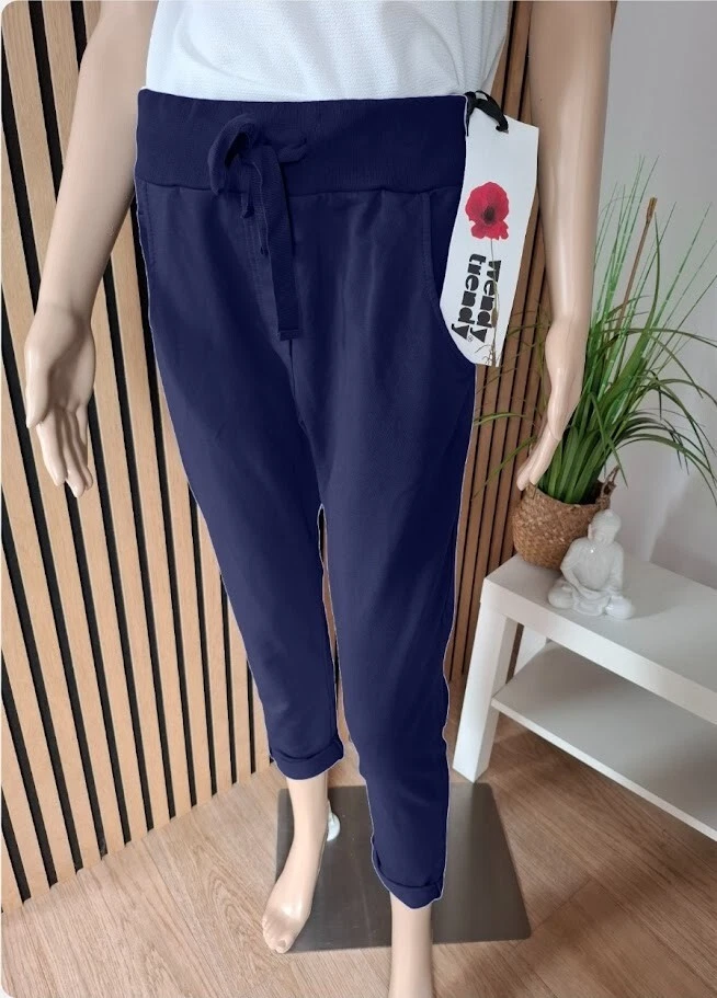❤️ Pantaloni da jogging alla moda Wendy pantaloni da jogging pantaloni della tuta in blu S - XXL - Immagine 1 di 1