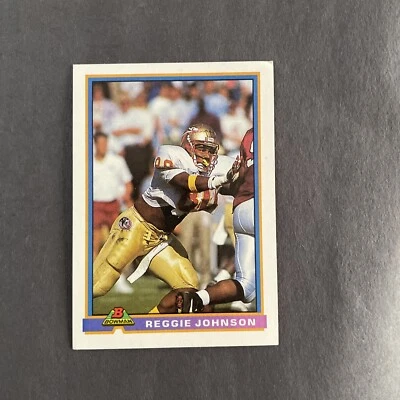 Reggie Johnson #123 Bowman 1991 Football Card (Denver Broncos) VG - Image 1 of 3