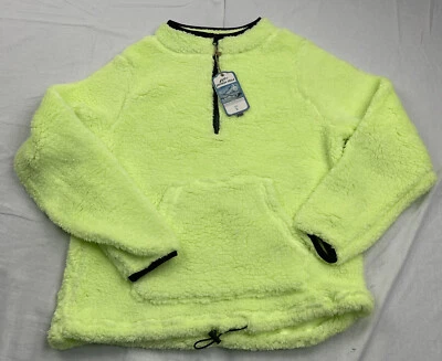 Chaqueta polar Jackson Hole para mujer amarilla 1/4 cremallera cordón cintura acogedora L nueva Foto 1 de 4