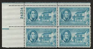 US Scott #996, Plate Block #24234 1950 Indiana Territory 3c FVF MNH Upper Left - Picture 1 of 1