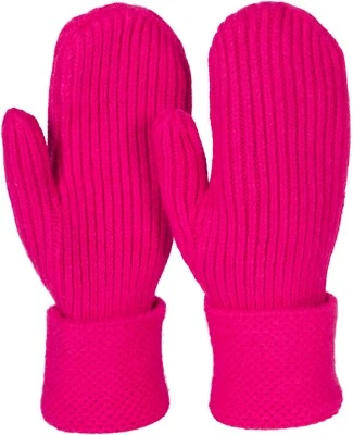 Damen Winter Strick Fäustlinge Einfarbig, warme Fausthandschuhe Strickhandschuhe - Bild 1 von 2