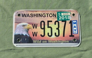 Washington ‘Wild on Washington’ Motorcycle License Plate Expired 3yrs Bald Eagle - Picture 1 of 6