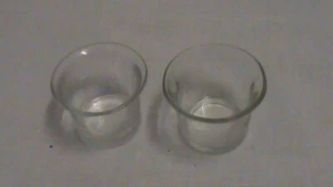 Clear Glass Lip Votive Candle, Tealight Cups, PAIR, D22 - Picture 1 of 2