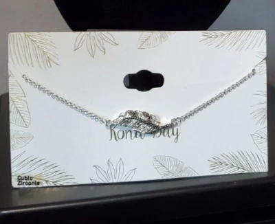 KONO BAY FINE SILVER-PLATED MARCASITE CUBIC ZIRCONIA FEATHER BOLO BRACELET - Image 1 of 2