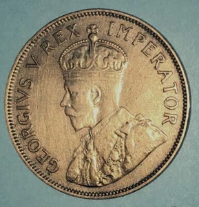 1934 SOUTH AFRICA GEORGIVS V 6 Pence Brass Coin - Picture 1 of 4