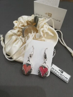 Orecchini Athena Di Lusso Arg. Naturale 925 Anallergico  Madrep. Fuxia Lunghi  - Immagine 1 di 4