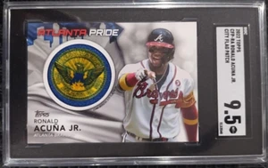 2022 Topps Ronald Acuna Jr City Flag Patch Relic SGC Graded 9.5 MT BRAVES #CFPRA - Picture 1 of 5