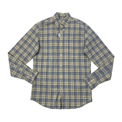 J Crew Shirt Men Extra Small Cream Blue SLIM Fit Button Down Long Sleeve Stretch - Image 1 of 4