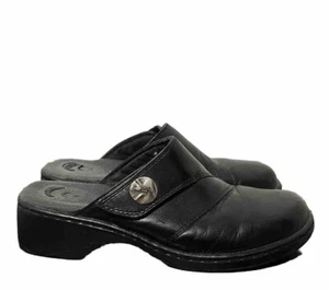 Dr. Scholls Lana Mules Clog Black Size 7 Leather Slip On 2 in Heels 7053881 - Picture 1 of 10