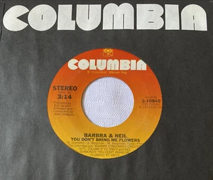 Barbra Streisand Neil Diamond 45 You Don't Bring Me Flowers NEW reissue unplayed - Picture 1 of 3