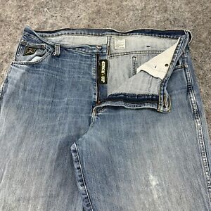 VTG Cinch Up Jeans Mens 40x36 Blue Light Wash Straight Leg Baggy Fit Skater Y2K