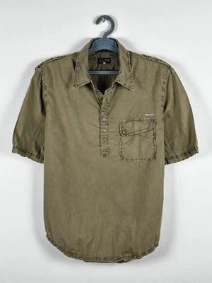 Vintage Armani Jeans Military Garment Dyed Polo T Shirt Size L - Image 1 of 4