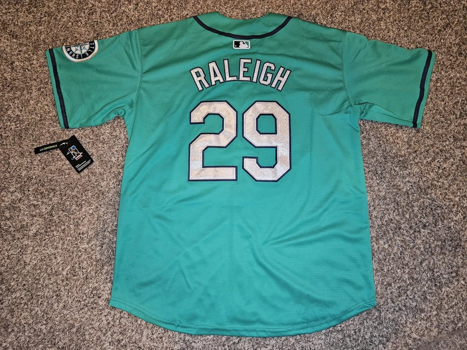Cal Raleigh #29 Seattle Mariners Men's Aqua Jersey - Image 1 of 4