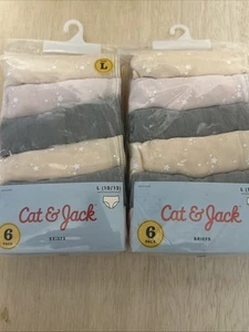 Lot Of. 2 📍 6 Pack- Girls Large (10/12) Cat & Jack Brief Underwear - Picture 1 of 3
