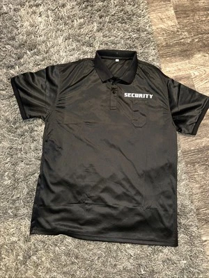 Camisas polo 'Security' - Camisa de golf de verano con estampado de seguridad negra XL Foto 1 de 4