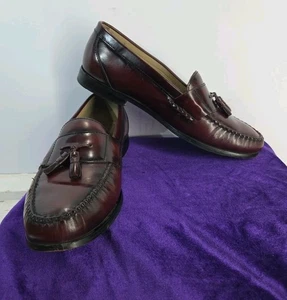 G H Bass & Co Weejuns Herren Burgund Leder Halbschuhe Schuhe mit Quasten Größe 11,5 M - Bild 1 von 9