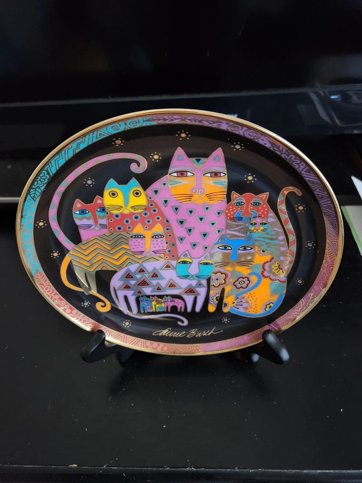 Plato de porcelana Laurel Burch Fabulous Felines Franklin Mint Heirloom Collection Foto 1 de 1