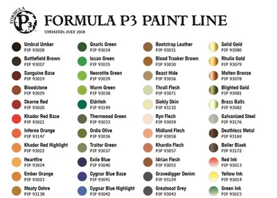 PRIVATEER PRESS Original Formula p3 Miniature Paint 18ml pots