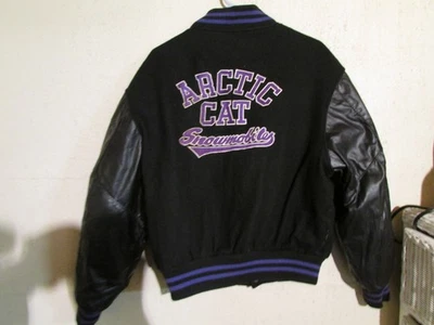 Chaqueta De Colección Arctic Cat Lettermen Cazarrecompensas Cuero Bordado Nieve MED Foto 1 de 4