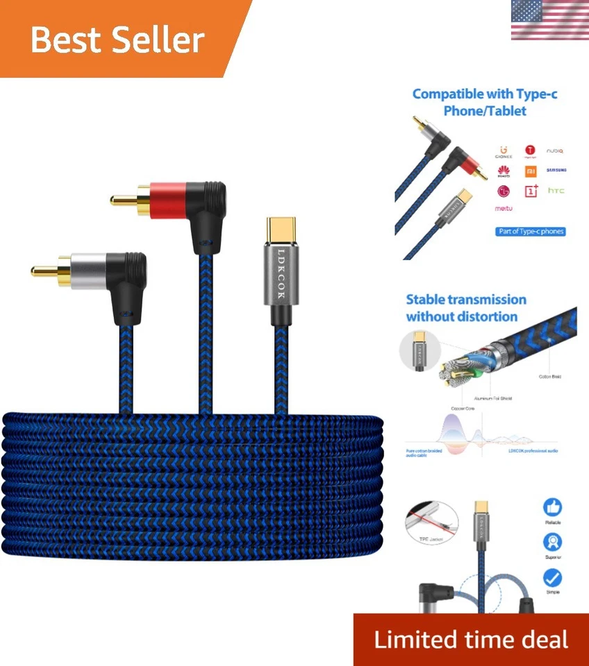 Кабель-разветвитель 25 футов USB C - RCA Y - позолоченный аудиоподключение - Изображение 1 из 4