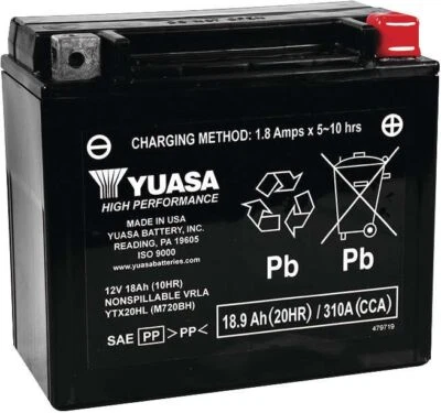 Yuasa GRT/YTZ 电池 适用于 Can-Am Outlander 850 DPS [IRS] 2016 YUAM720BH — 第 1/3 张图片