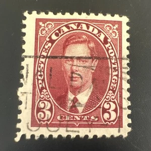 Canada 3 Cent Postage Stamp Of King George VI used - Picture 1 of 2