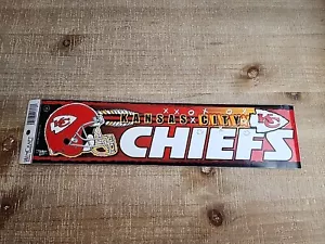 Vintage Kansas City Chiefs Bumper Sticker Wincraft New 3x12 NFL - Picture 1 of 15