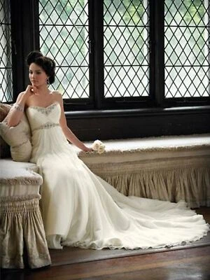 Perfecto para Playa o Patio Trasero Mon Cheri Fluido Seda Vestido de Novia Vestido de Novia 12 Foto 1 de 4