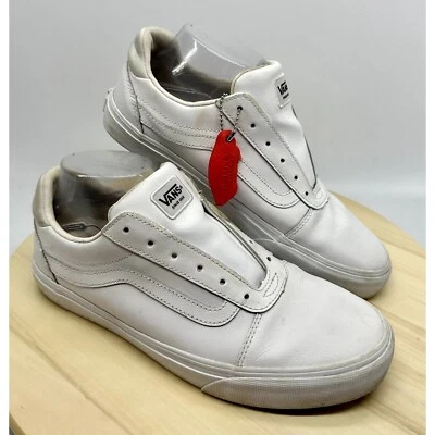 Vintage Converse White Leather Low Rise Sneaker Shoe sz 10 (S1494) No Laces - Image 1 of 4