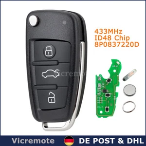 Funk Schlüssel Fernbedienung ID48 433MHz 8P0837220D HU66 Für Audi A3 TT S3 A4 S4 - Bild 1 von 10