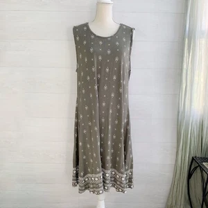 NUEVO CON ETIQUETAS Style & Co. - Vestido sin mangas acampanado verde oliva, XXL - Imagen 1 de 6