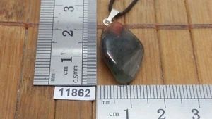 Pendentif JASPE + cordon reglable mineraux pierre roulée reiki bijou - Picture 1 of 1