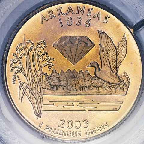 2003-S U.S STATE QUARTER PCGS PR69DCAM ARKANSAS HIGH GRADE PROOF TONED BU UNC Cover