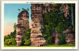 Natural Chimneys - Rock Formation - Mt Solon Virginia - Postcard 9461