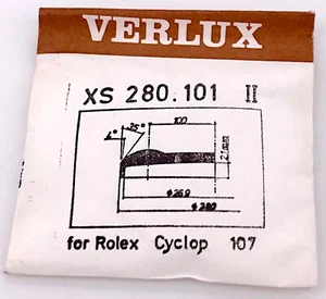 Cristal Cyclop 107 NEW XS 280.101 compatible glass para ROLEX recambio 3WC - Picture 1 of 2