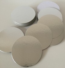 4' schede torta Sottile Taglio Rotondo schede bordo in argento matrimonio SUPPORTO BOGOFF Natale